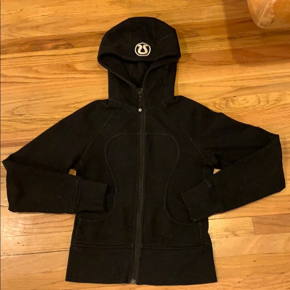 Lululemon black cotton zip up jacket